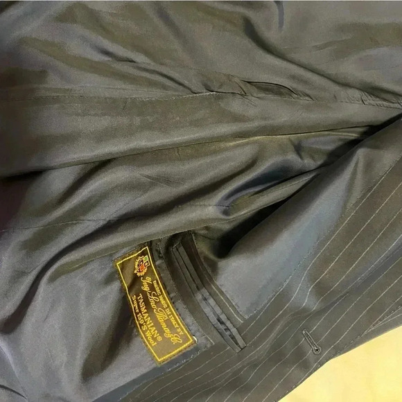 Loro Piana Hickey Freeman Beacon Navy Pinstripe Sportcoat 100% Wool 44 R - Picture 4 of 7